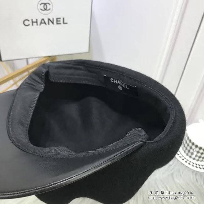 CHANEL香奈兒 秋冬新品 高端原版最新貝雷帽 百搭八角帽 皮帽簷鴨舌帽 LLWJ7001